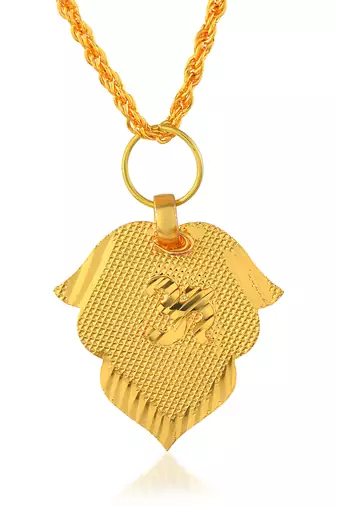 Brass micron thin light weight pan shape om pendant