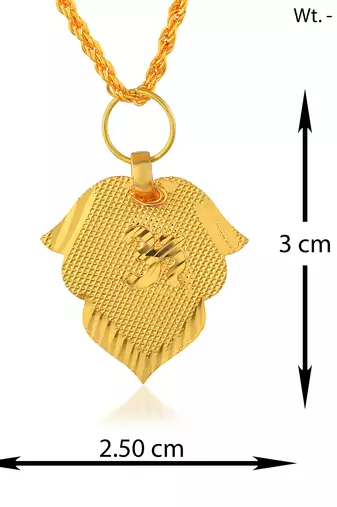 Brass micron thin light weight pan shape om pendant