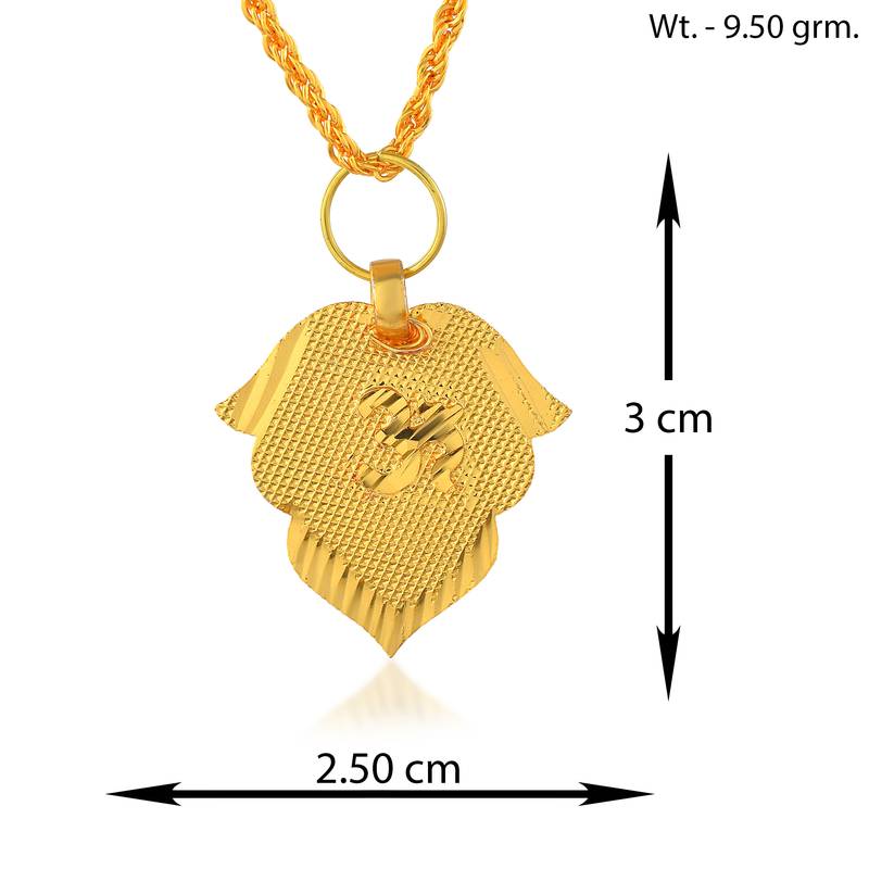 Brass micron thin light weight pan shape om pendant