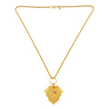 Brass micron thin light weight pan shape om pendant 3