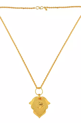 Brass micron thin light weight pan shape om pendant