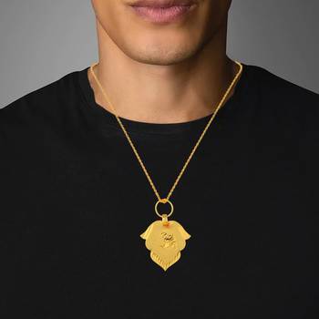 Brass micron thin light weight pan shape om pendant 4