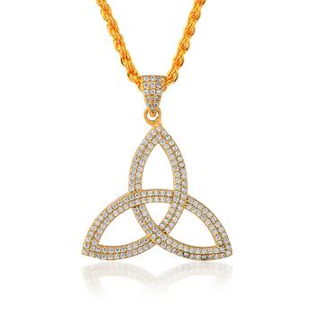 Brass gold plated moissanite diamond pendant for women 1