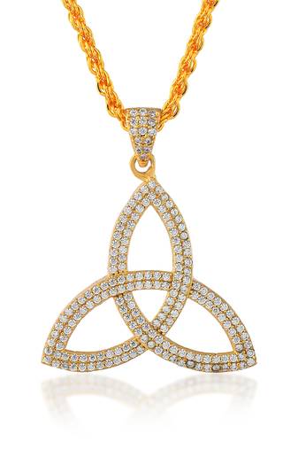 Brass gold plated moissanite diamond pendant for women