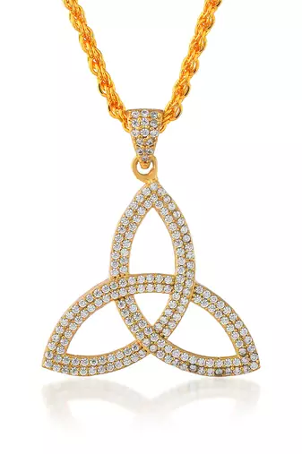 Brass gold plated moissanite diamond pendant for women