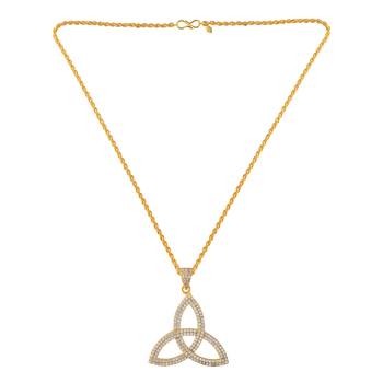 Brass gold plated moissanite diamond pendant for women 2