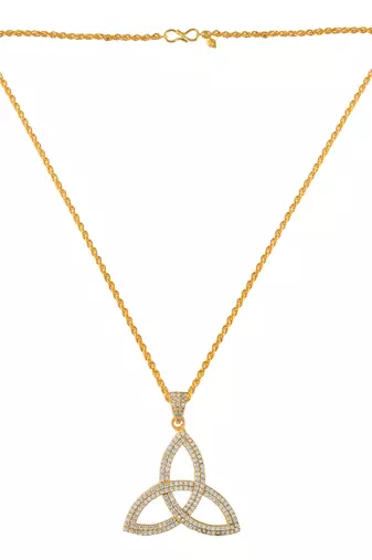 Brass gold plated moissanite diamond pendant for women