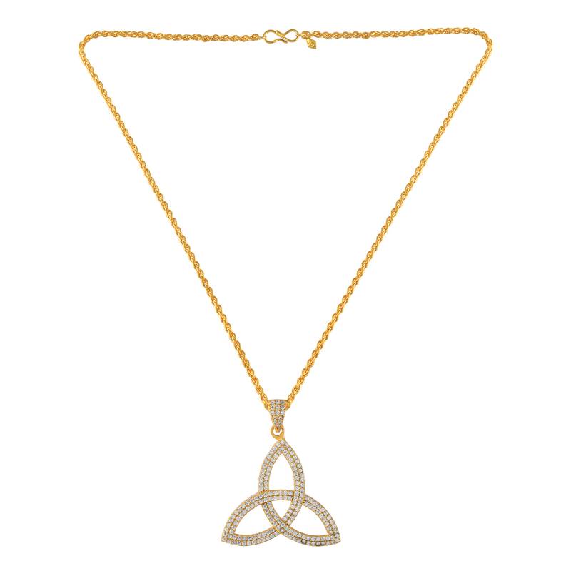 Brass gold plated moissanite diamond pendant for women