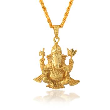 Brass gold plated ganesh pendant 1