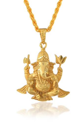 Brass gold plated ganesh pendant