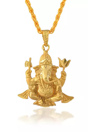 Brass gold plated ganesh pendant