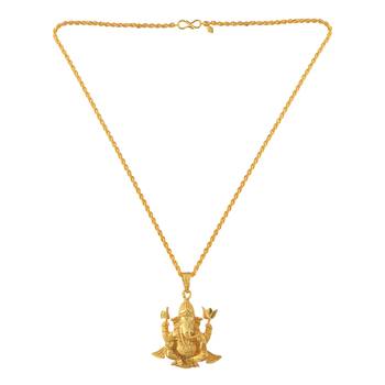 Brass gold plated ganesh pendant 2