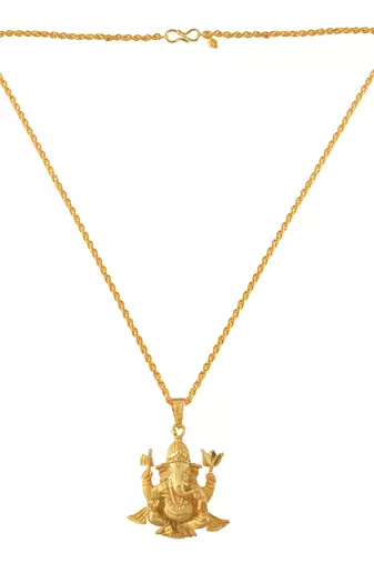 Brass gold plated ganesh pendant