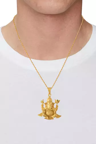 Brass gold plated ganesh pendant