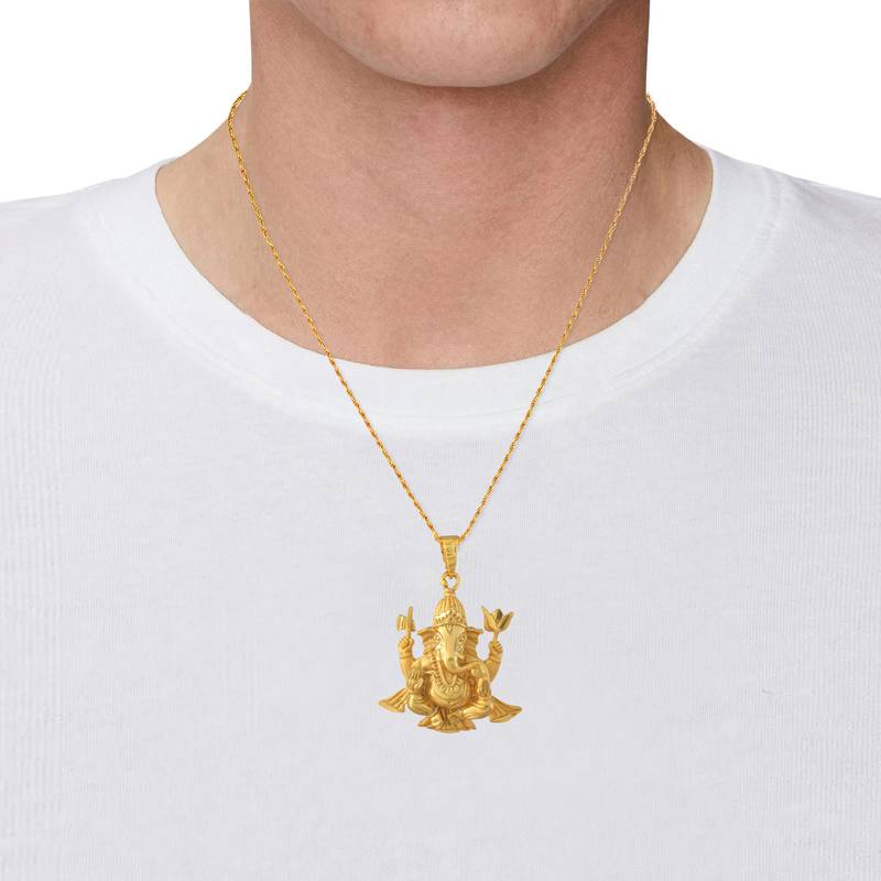Brass gold plated ganesh pendant