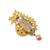 Brass gold plated peacock cz pearl meena saree pin brooch lapel pin