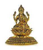 Antique brass goddess lakshmi idol figurine showpiece