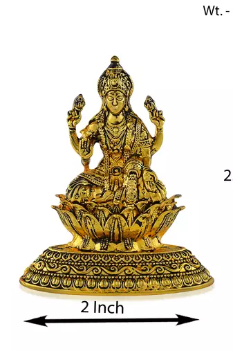 Antique brass goddess lakshmi idol figurine showpiece