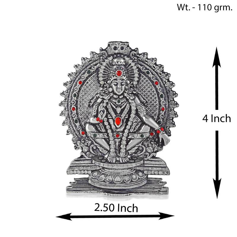 Antique silver brass cz murugan idol figurine show piece