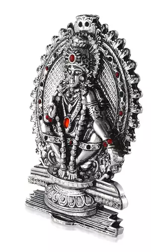 Antique silver brass cz murugan idol figurine show piece