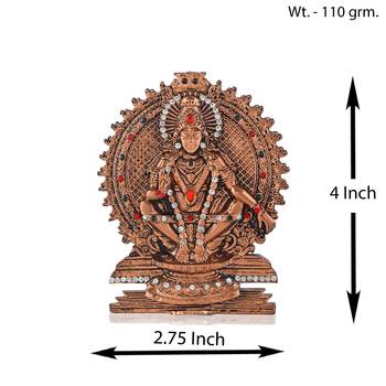 Copper cz ayappa idol stand figurine show piece 1