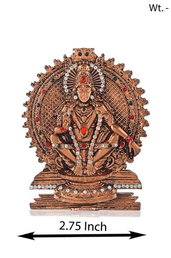 Copper cz ayappa idol stand figurine show piece