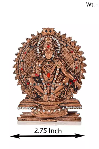 Copper cz ayappa idol stand figurine show piece