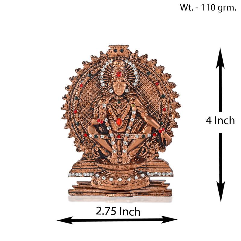 Copper cz ayappa idol stand figurine show piece