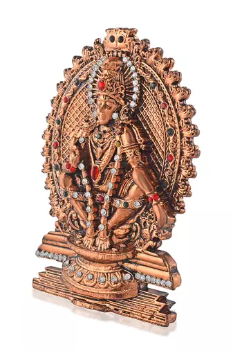 Copper cz ayappa idol stand figurine show piece