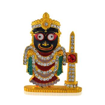 Brass gold meenakari lord jagnnath idol figurine 1