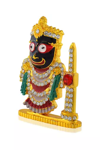 Brass gold meenakari lord jagnnath idol figurine