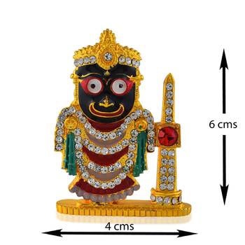 Brass gold meenakari lord jagnnath idol figurine 3