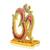 Brass goldplated  cz red meenakari om stand idol fugurine showpiece