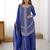 Elegant Blue Sequins Georgette Designer Palazzo Suit With Dupatta