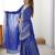Elegant Blue Sequins Georgette Designer Palazzo Suit With Dupatta
