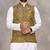 Mehendi cotton straight kurta payjama & koti with jequard work