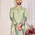Green dola silk straight kurta with foil work