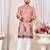 Pink dola silk straight kurta with foil work
