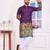 Purple dola silk straight kurta with foil work