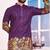 Purple dola silk straight kurta with foil work