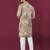 Cream chikankari work viscose rayon straight kurta
