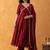 wine bandhani suit set with dupatta