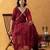 wine bandhani suit set with dupatta