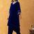 royal blue velvet kurta salwar set