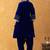 royal blue velvet kurta salwar set
