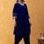 royal blue velvet kurta salwar set