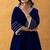 royal blue velvet kurta salwar set