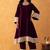 velvet wine kurta pant set