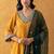 velvet mustard kurta pant set with dupatta