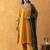 velvet mustard kurta pant set with dupatta